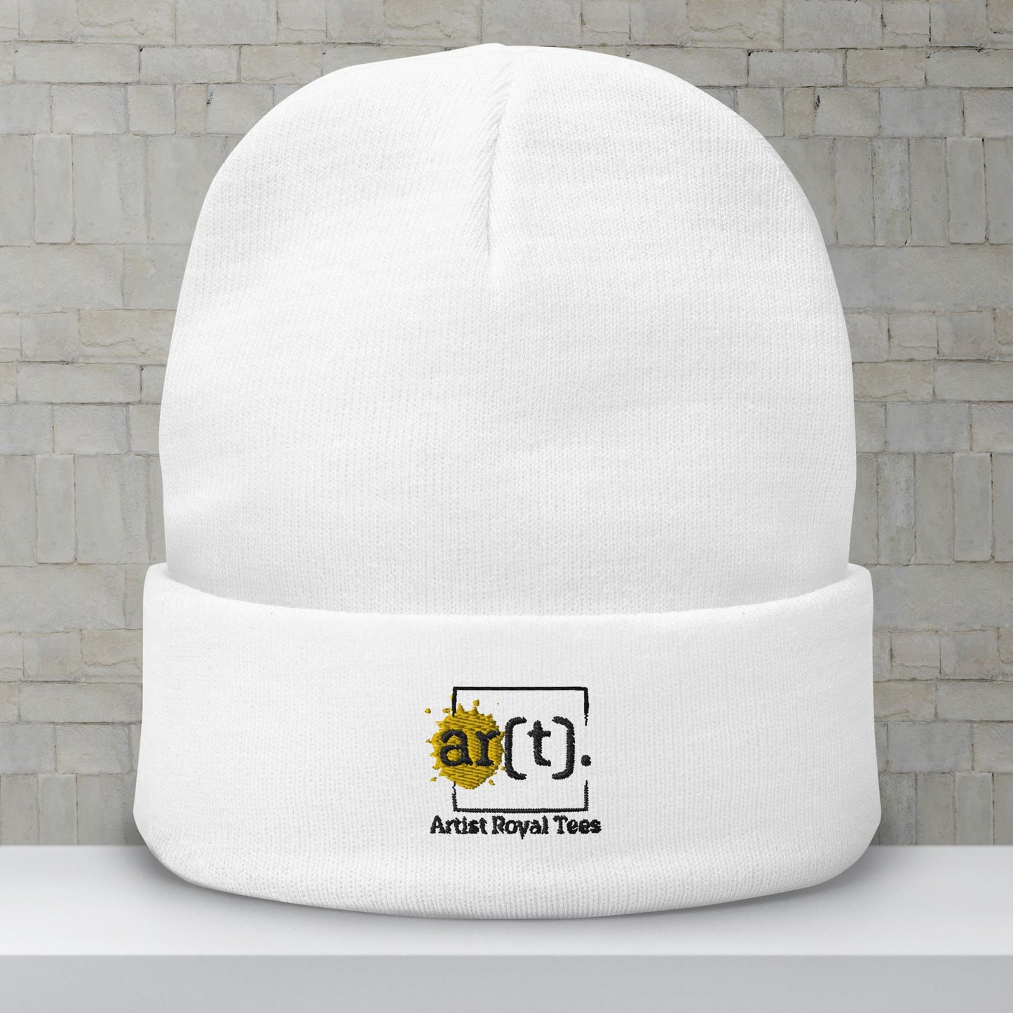 Artist Royal Tees White Winter Hat Yellow Logo