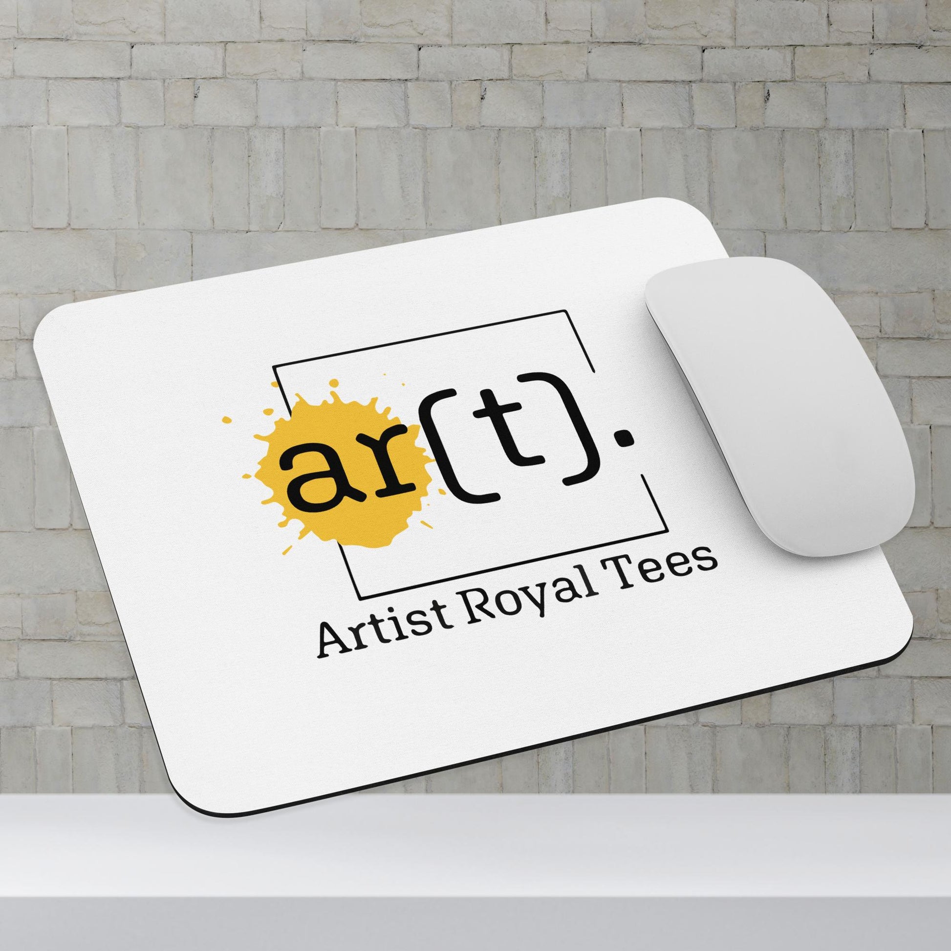 Artist Royal Tees White Mouse Pad Yellow Logo